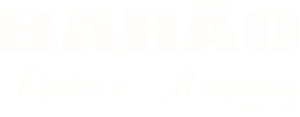 Logo Barão Ópitica e Relojoaria - Texto - Branco
