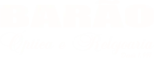 Logo Barão Ópitica e Relojoaria - Texto - Branco