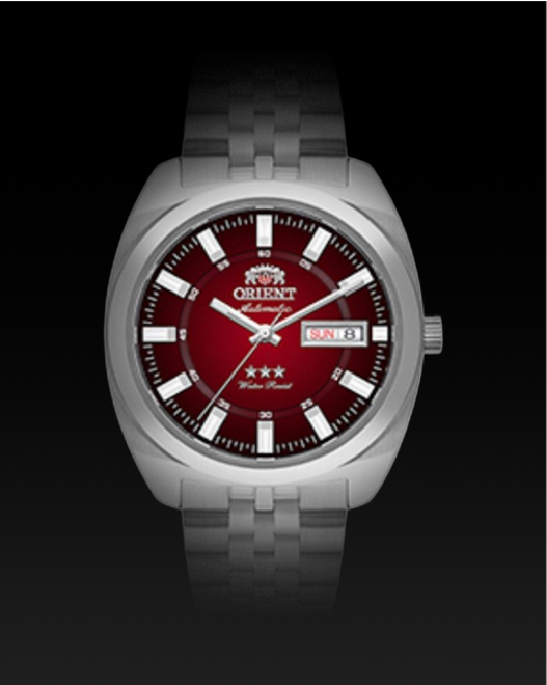 Relógio Masculino Orient f fundo vermelho 3 estrelas