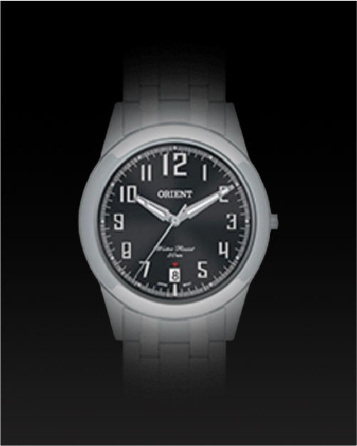 Relógio Masculino Orient fundo preto cx prata