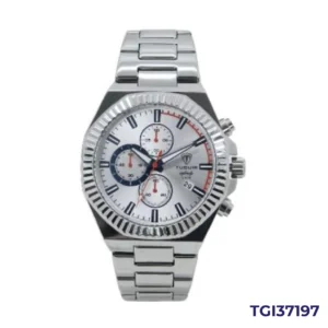 Relógio Cronógrafo Masculino de Aço Tuguir Analógico Infinity Prata TGI37197
