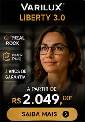 Promoção de lentes Varilux Liberty 3.0 com Crizal Rock e Blue UV na Óptica Barão
