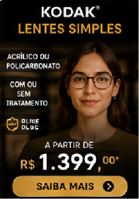 Lentes simples Kodak em acrílico e policarbonato com opções Blue UV e antirreflexo na Óptica Barão