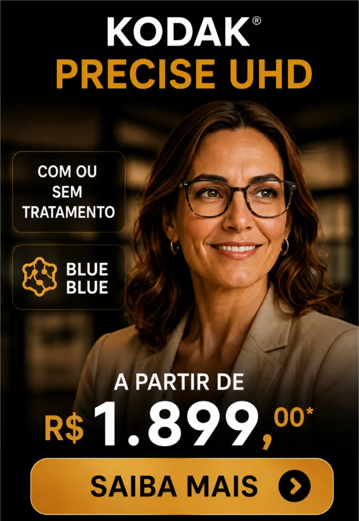 Promoção de lentes Kodak Precise UHD com opções de tratamento na Óptica Barão
