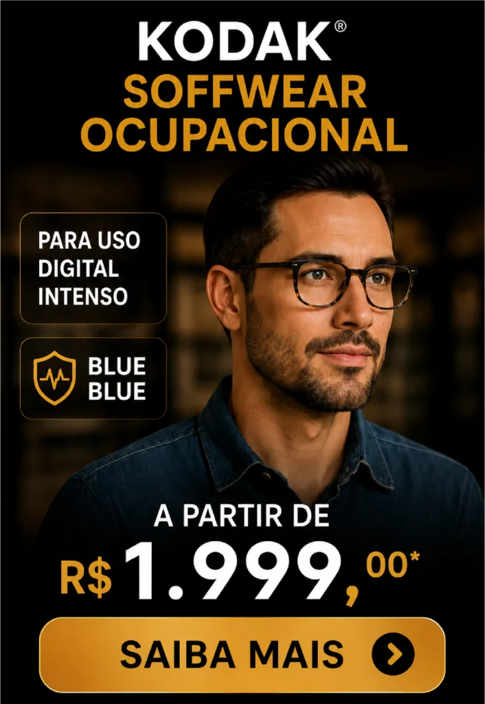 Lentes Kodak SoffWear Ocupacional para visão próxima e intermediária na Óptica Barão