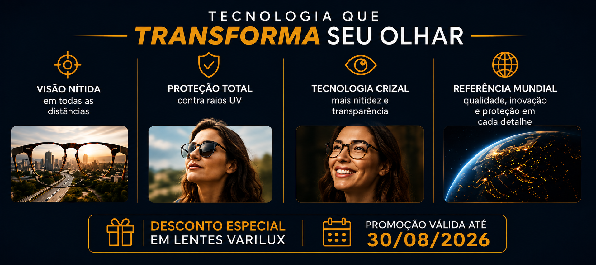 Promoção de lentes Varilux na Óptica Barão em Barão Geraldo, Campinas